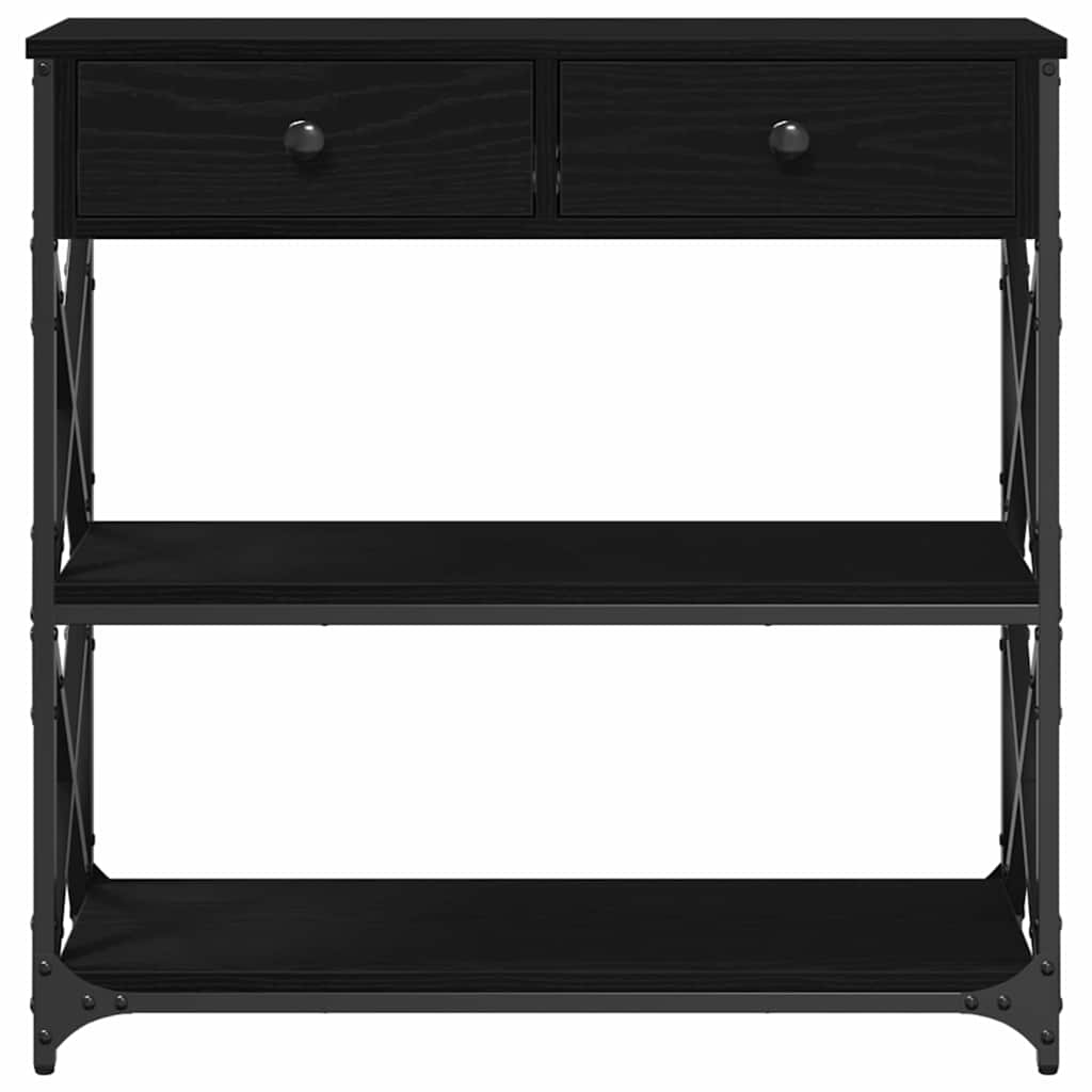 Mesa de console com gaveta carvalho preto 75 x 28 x 75 cm