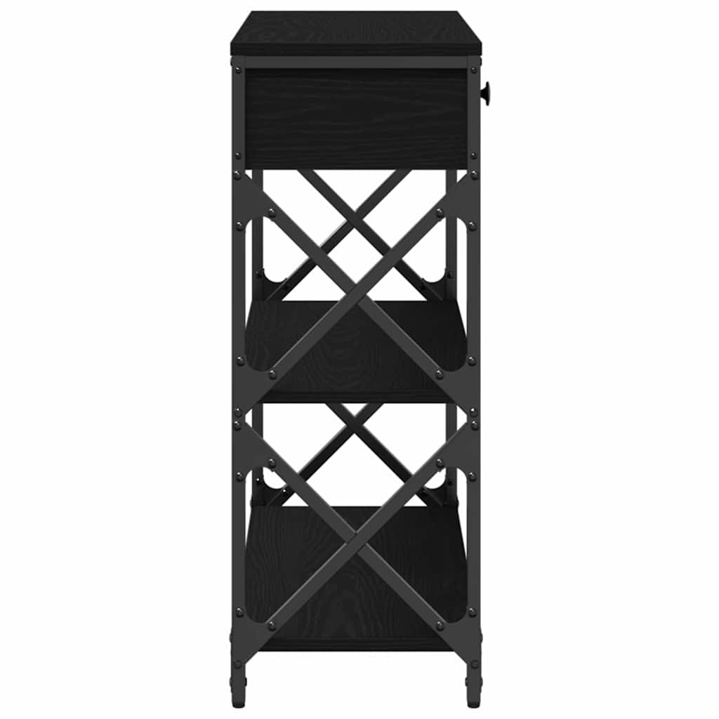 Mesa de console com gaveta carvalho preto 75 x 28 x 75 cm