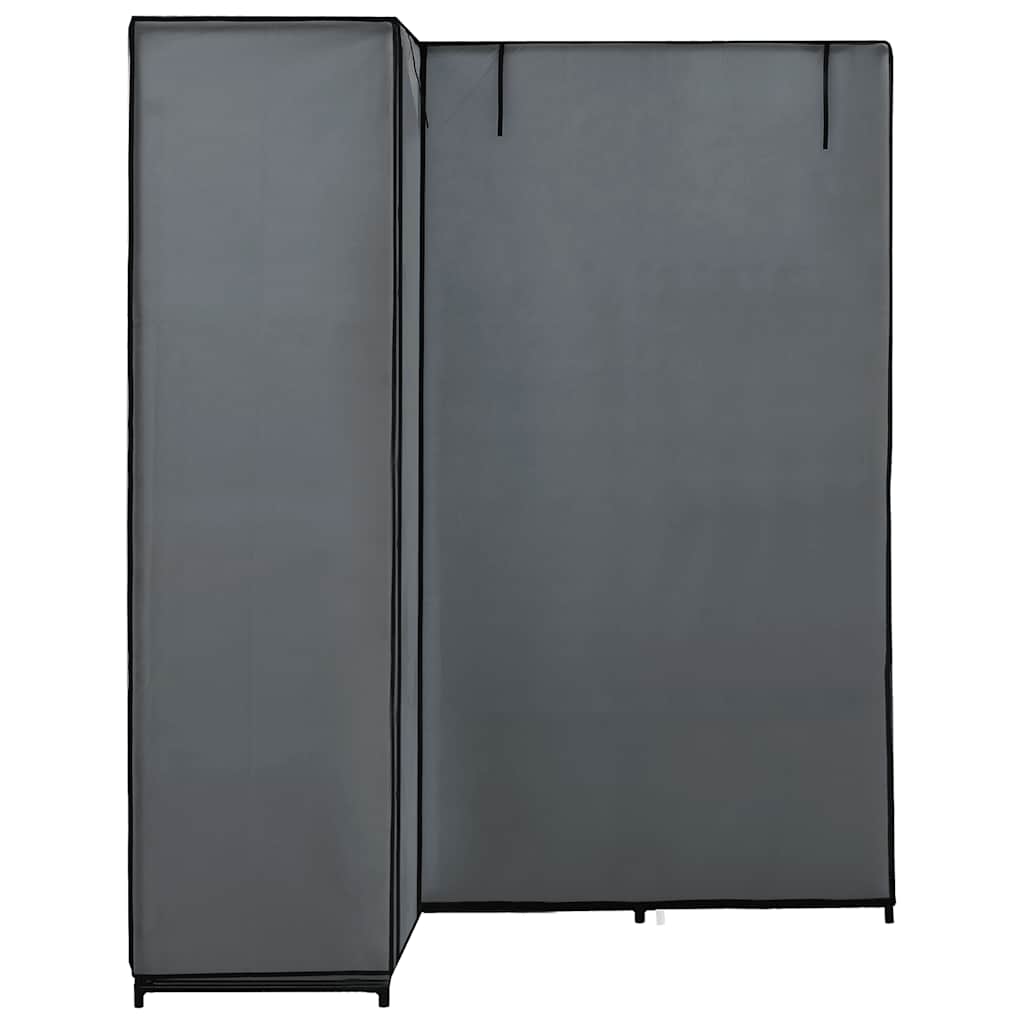Roupeiro de canto 130x87x169 cm cinzento