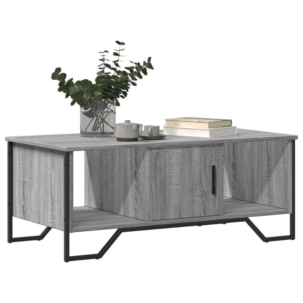 Mesa de centro 100x51x40cm derivados de madeira cinzento sonoma