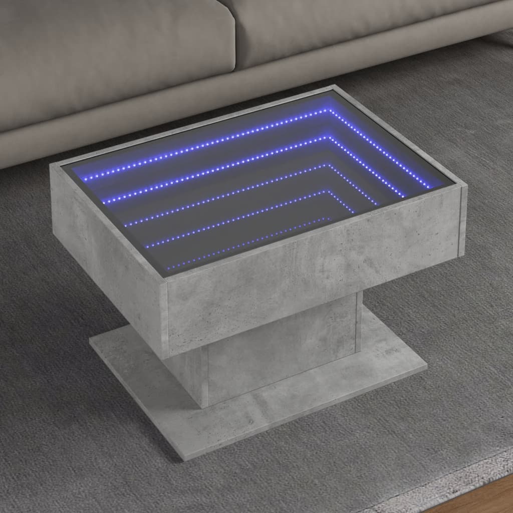 Mesa de centro c/ leds 70x50x45 cm derivados de madeira