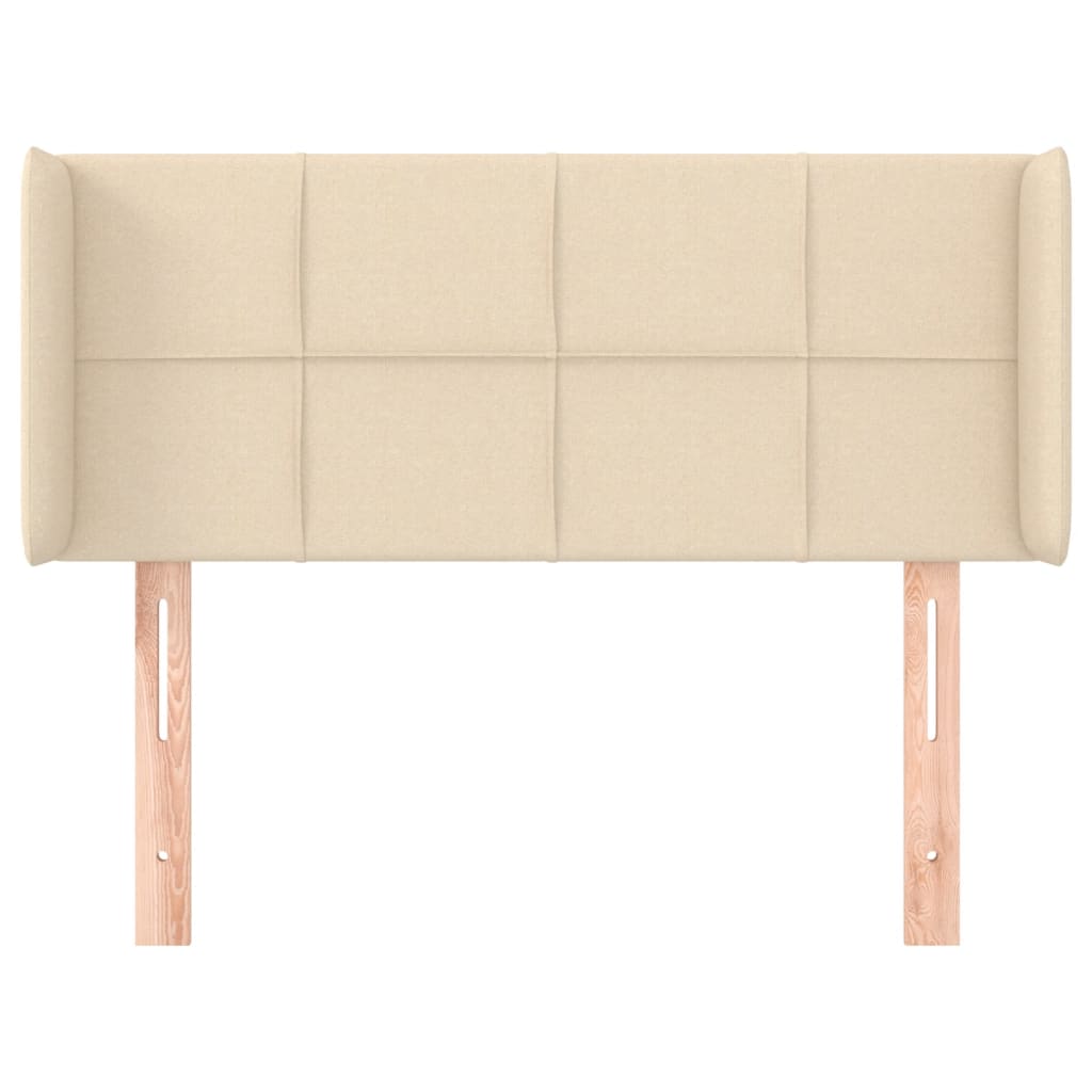 Cabeceira de cama c/ abas tecido 83x16x78/88 cm creme