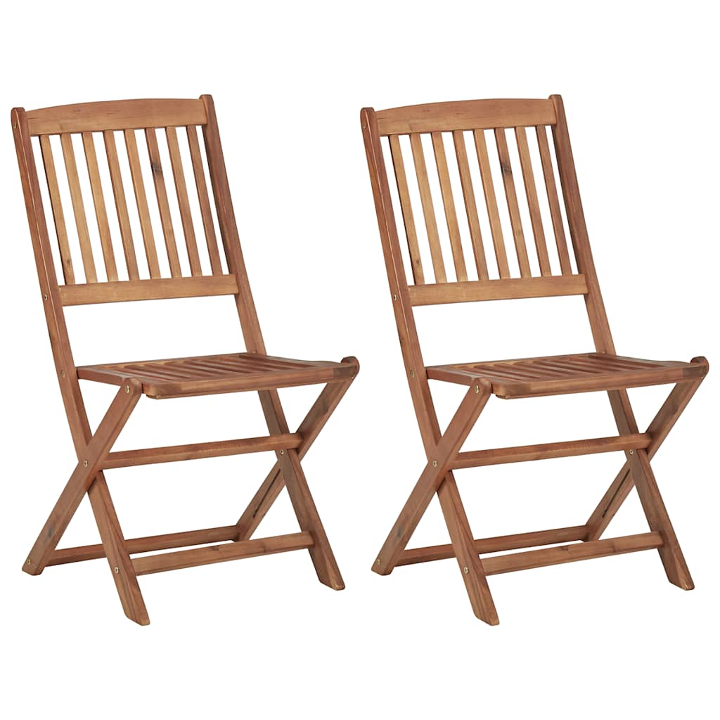Cadeiras de jardim dobráveis c/ almofadões 2 pcs acácia maciça