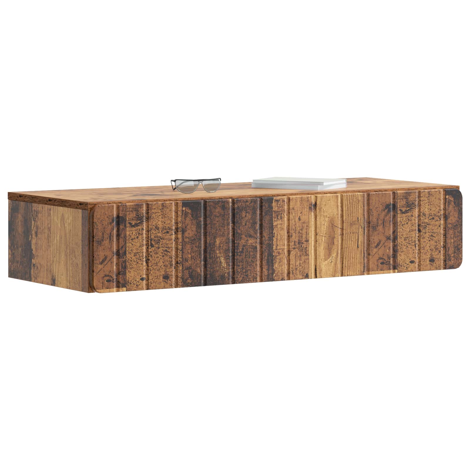 Mesa lateral de parede madeira antiga 87,5 x 34,5 x 17 cm