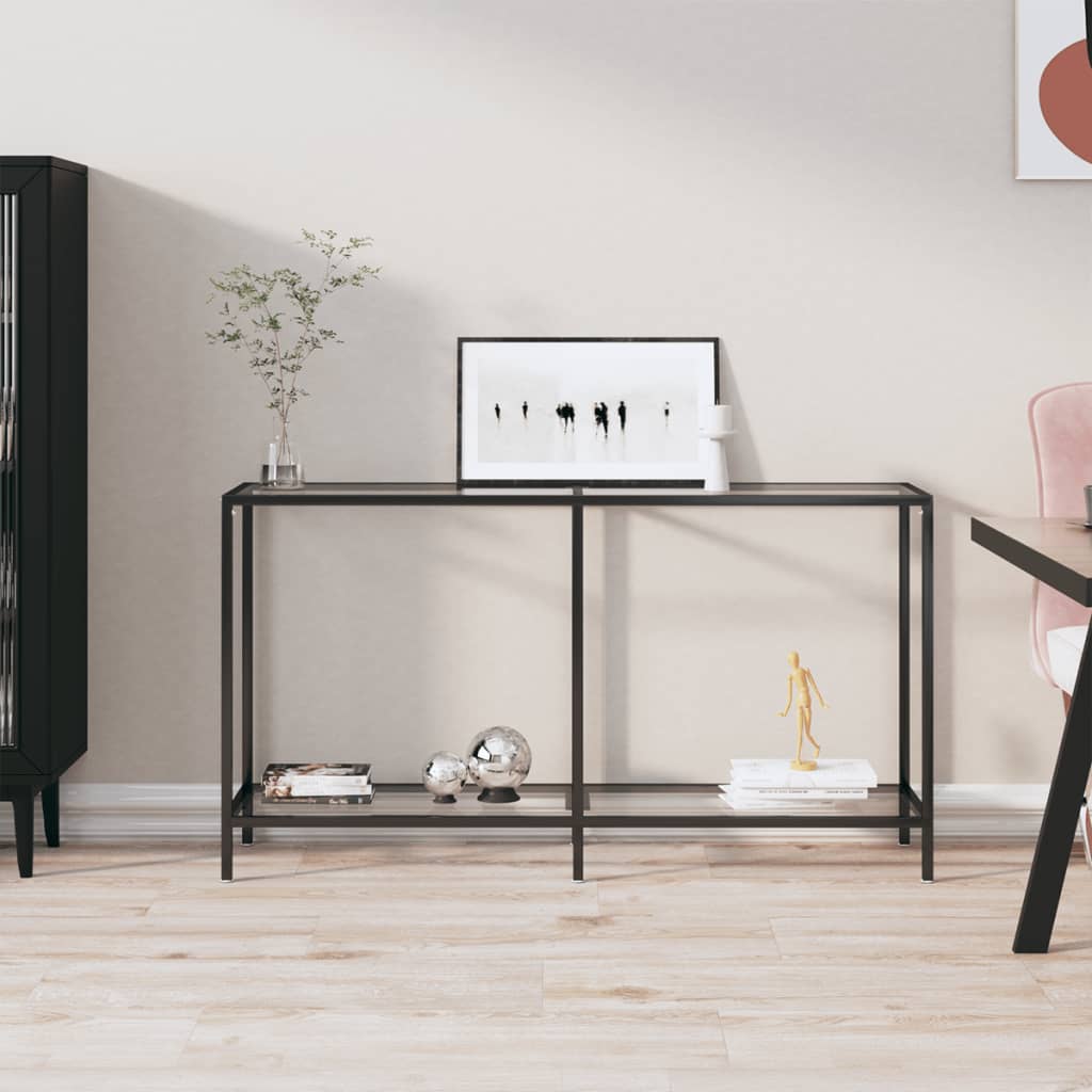 Mesa consola transparente 140x35x75,5 cm vidro temperado