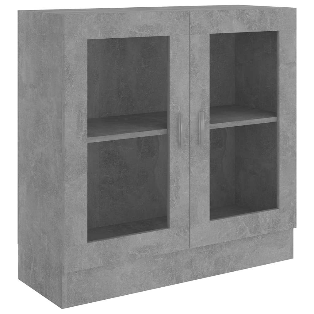 Armário vitrine derivados de madeira cinza cimento