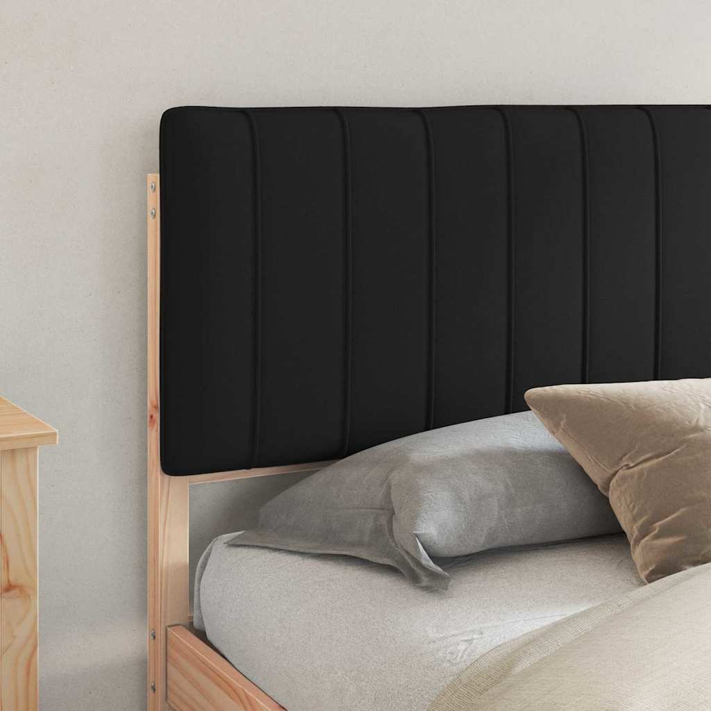 Estrutura de cama com cabeceira estofada preto 180 x 200 cm