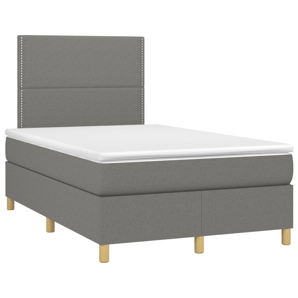 Cama com molas/colchão 120x200 cm tecido cinzento-escuro