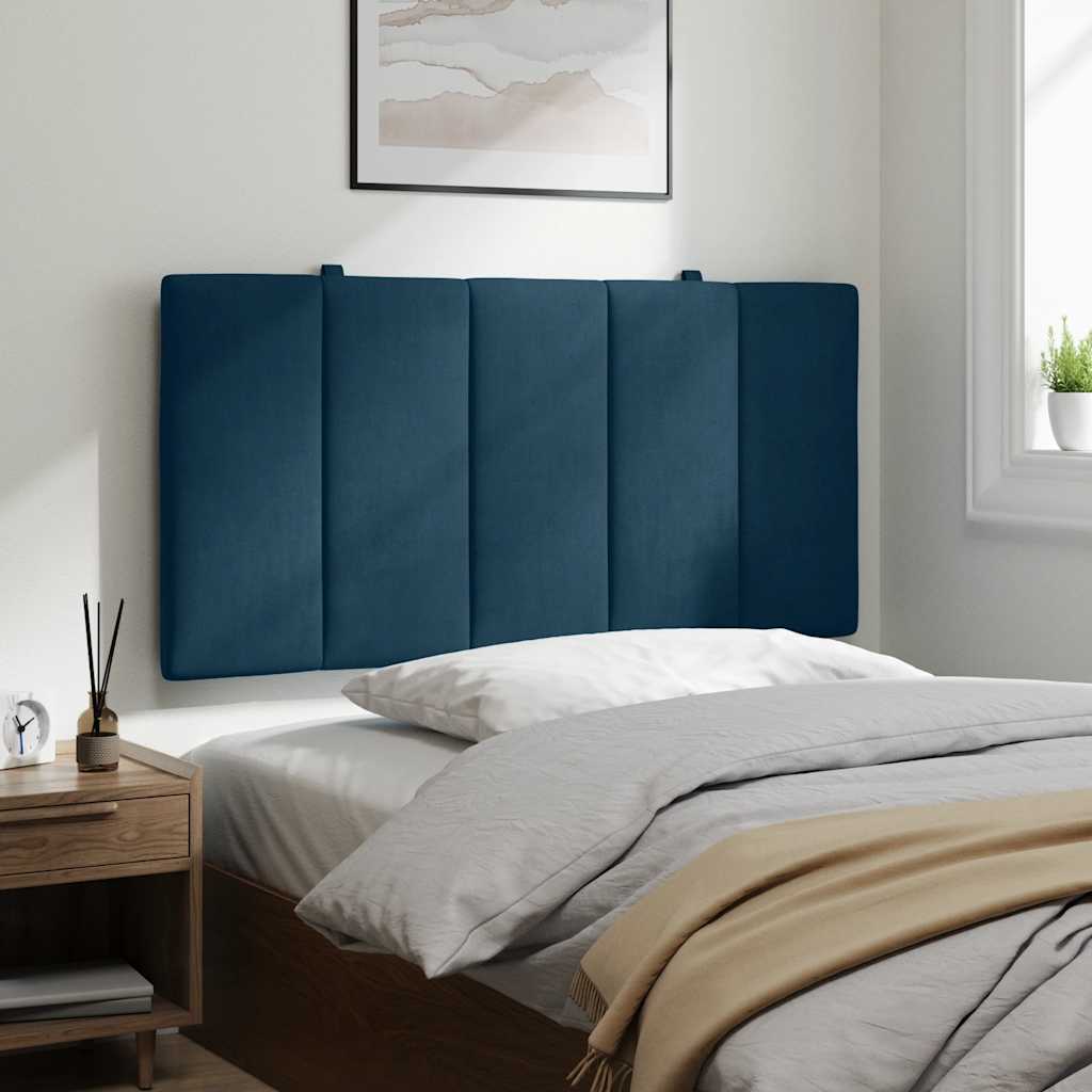 Almofadão de cabeceira hanko 100 cm veludo azul
