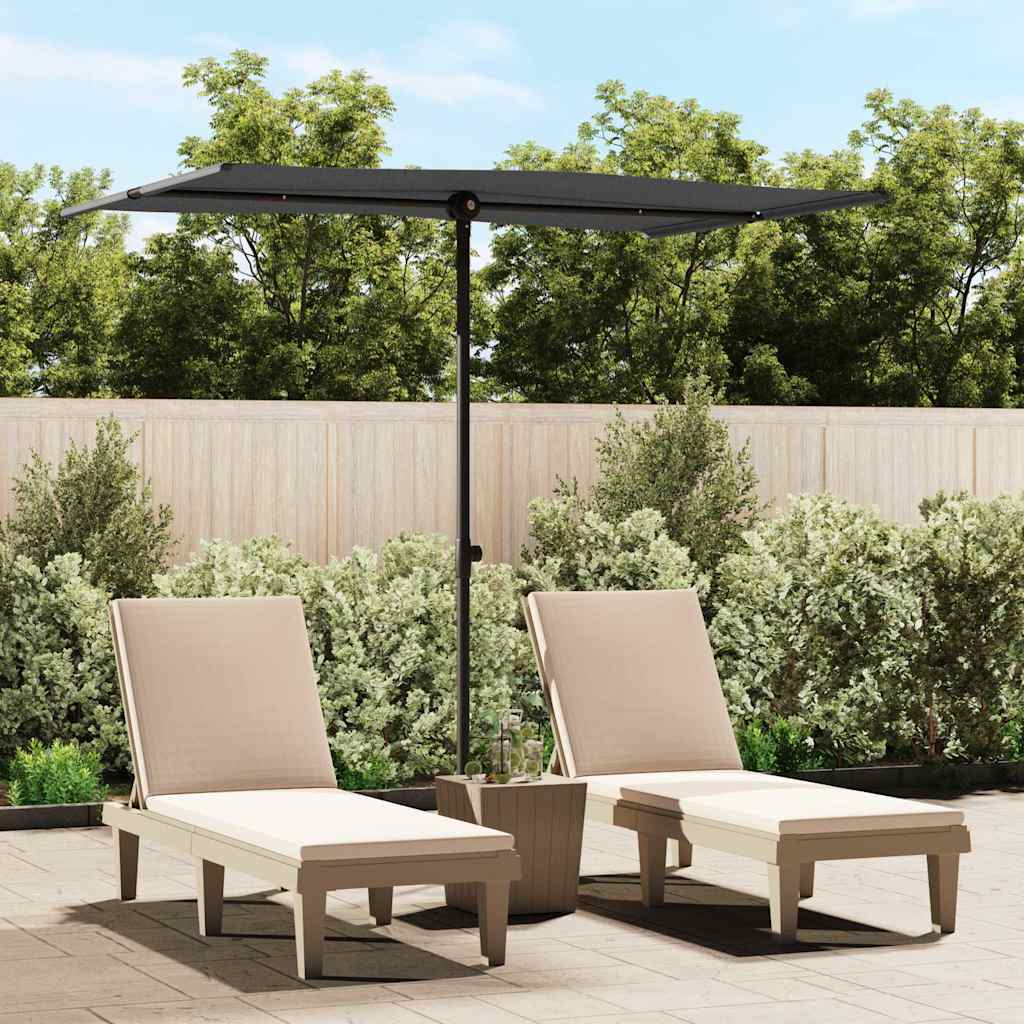 Guarda-sol de jardim com poste de alumínio 2x1,5 m antracite