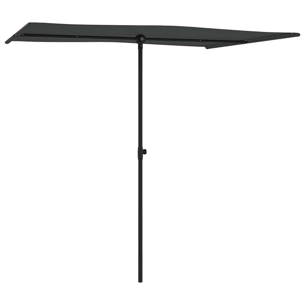 Guarda-sol de jardim com poste de alumínio 2x1,5 m antracite