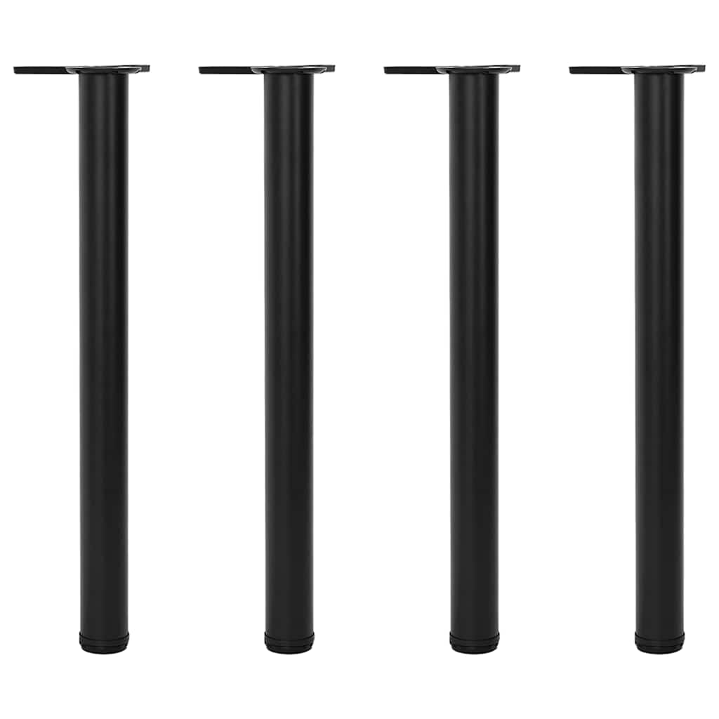 4 Pernas de mesa, altura ajustável, preto 710 mm