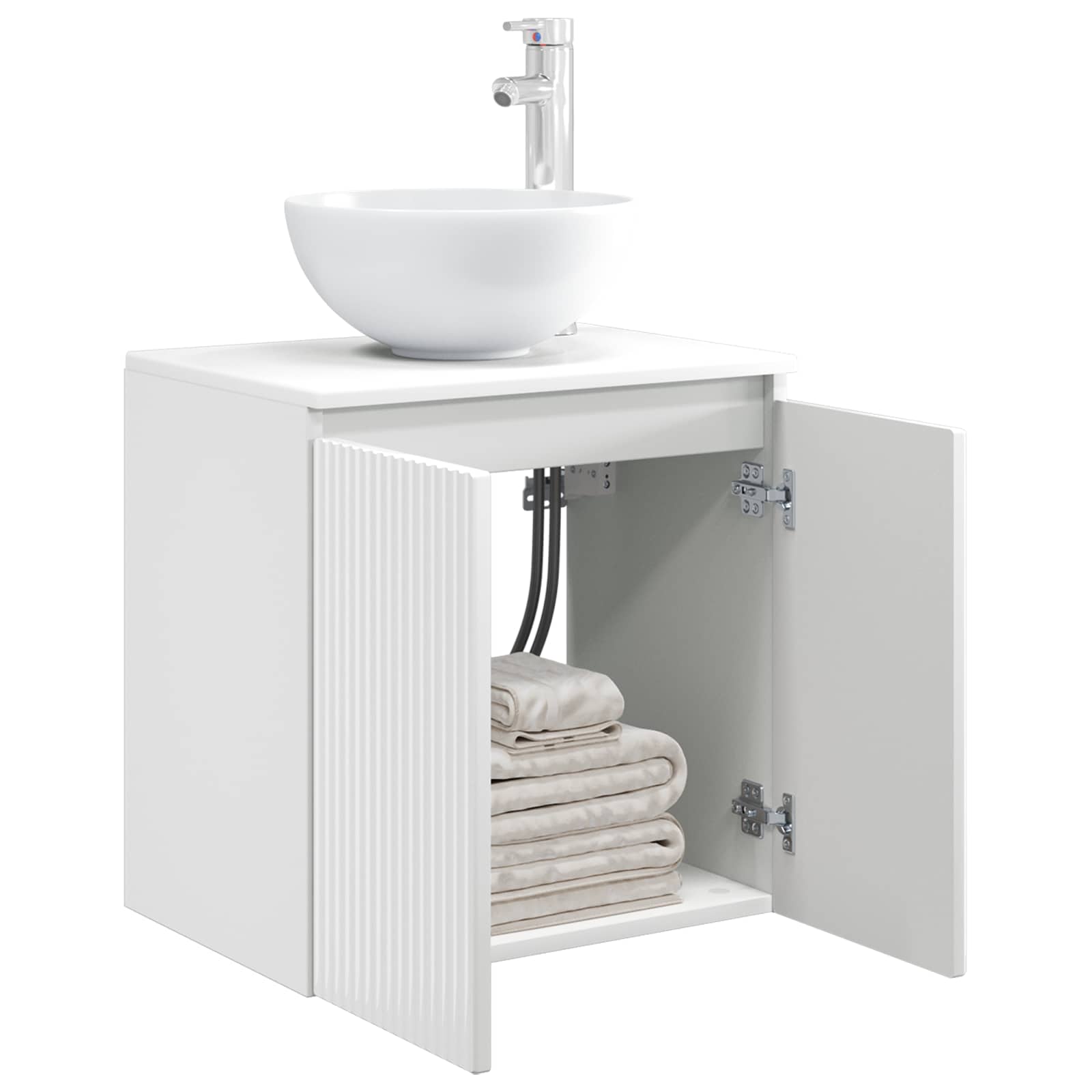 Vaidade com pia suspensa branco brilhante 49,5 x 41 x 64,5 cm