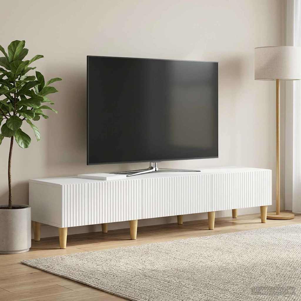Gabinete para TV com gaveta branco brilhante 147 x 34,5 x 30 cm