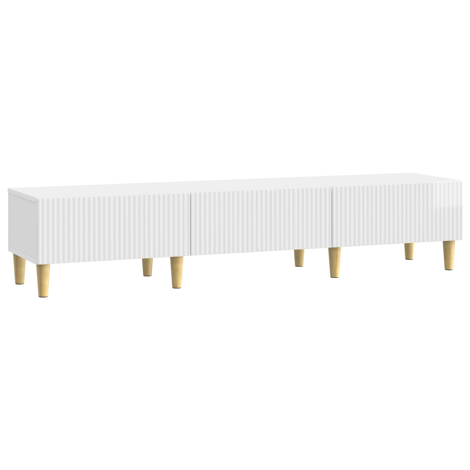 Gabinete para TV com gaveta branco brilhante 147 x 34,5 x 30 cm