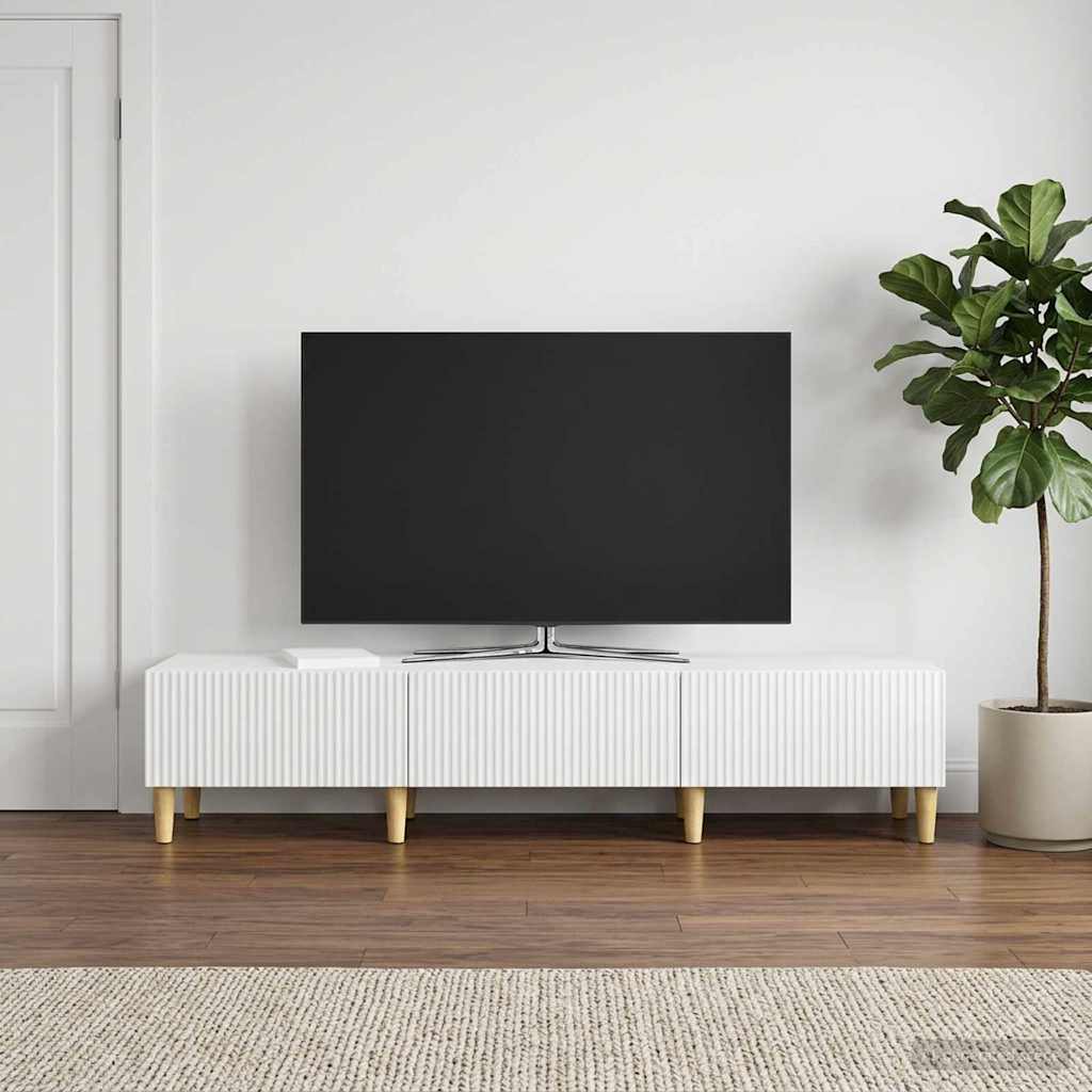 Gabinete para TV com gaveta branco brilhante 147 x 34,5 x 30 cm
