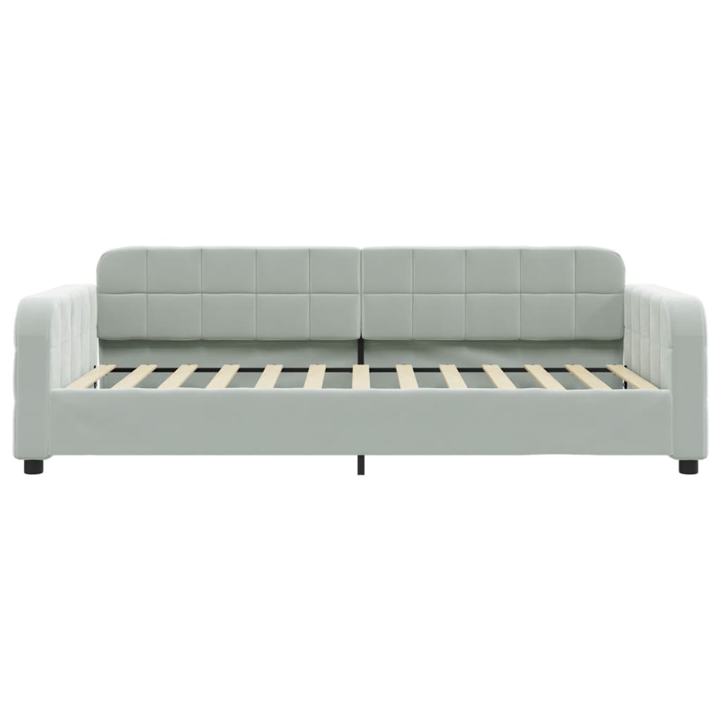 Sofá-cama com colchão 100x200 cm veludo cinzento-claro