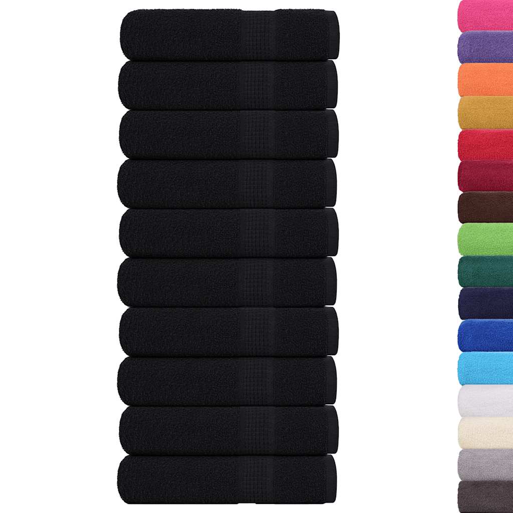 Toalhas de banho frogn 10 pcs 70x140 cm 360 g/m² preto