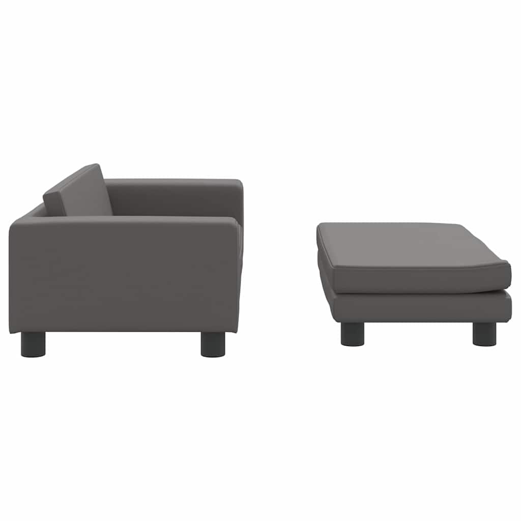 Cama para cães com extensão 100x50x30 cm couro artificial cinza