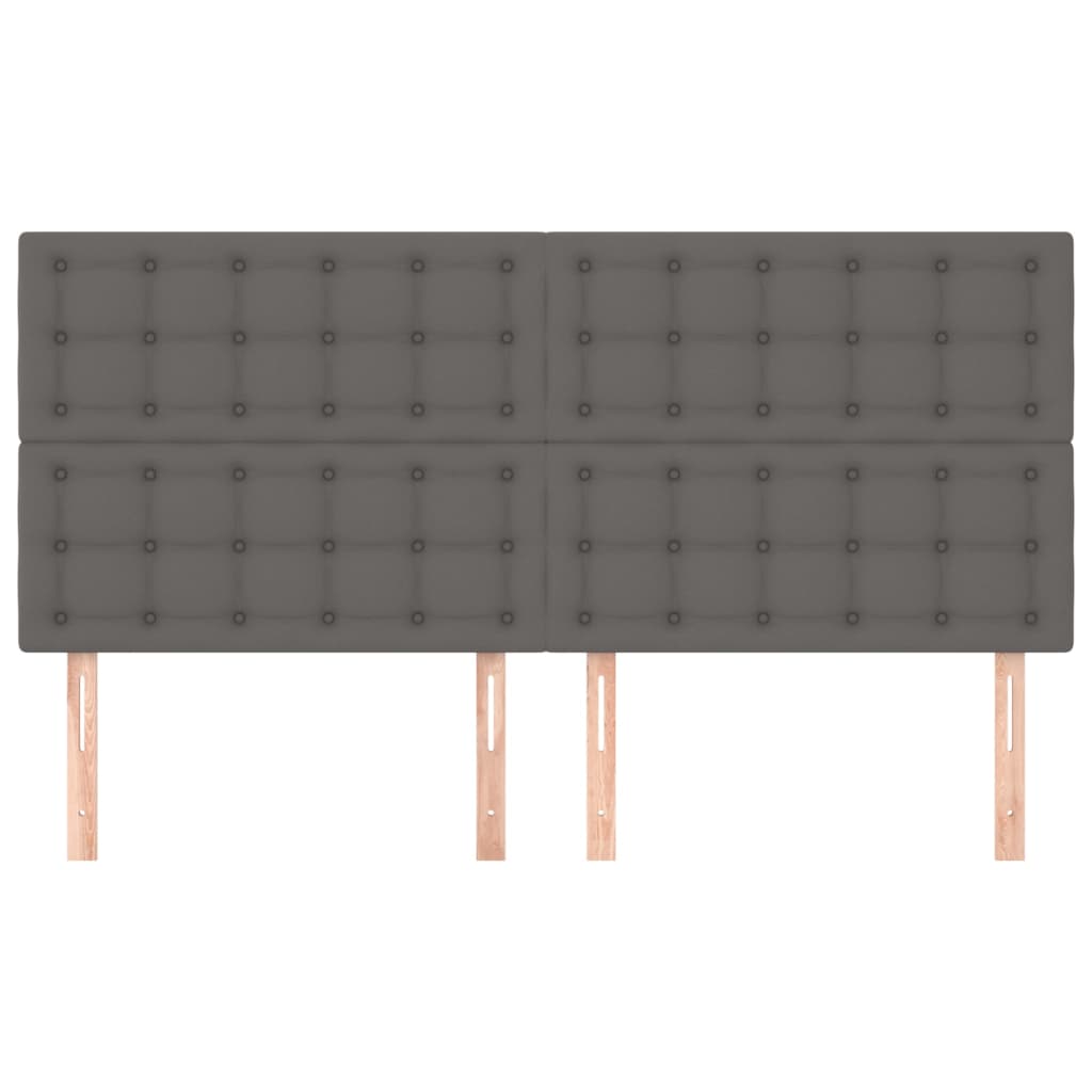 Cabeceira cinza 160x5x118/128 cm couro sintético