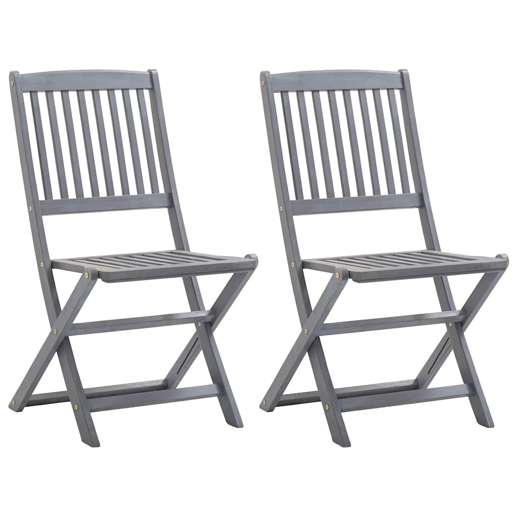 Cadeiras exterior dobráveis c/ almofadões 2 pcs acácia maciça