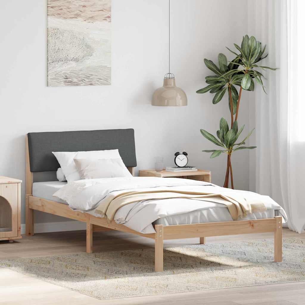 Estrutura da cama castanho e cinzento-escuro 100 x 200 cm