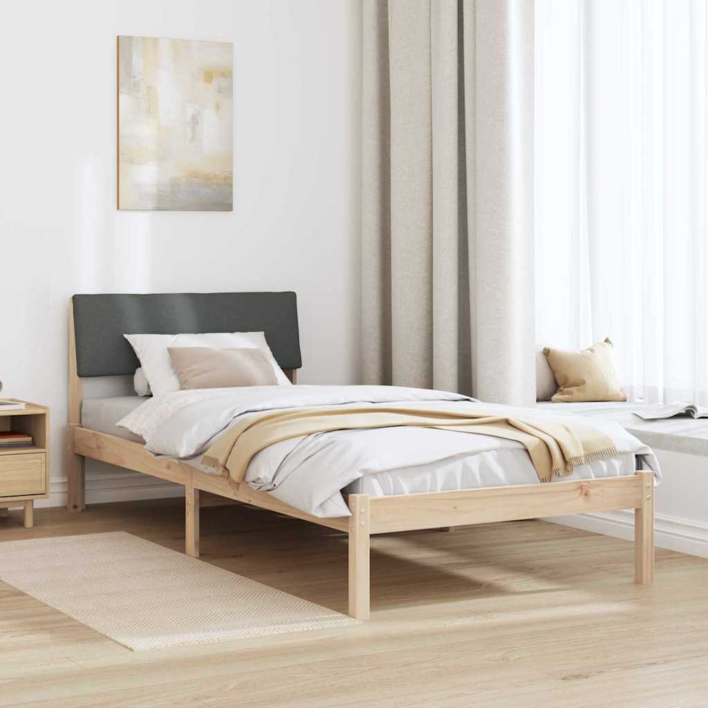 Estrutura da cama castanho e cinzento-escuro 100 x 200 cm