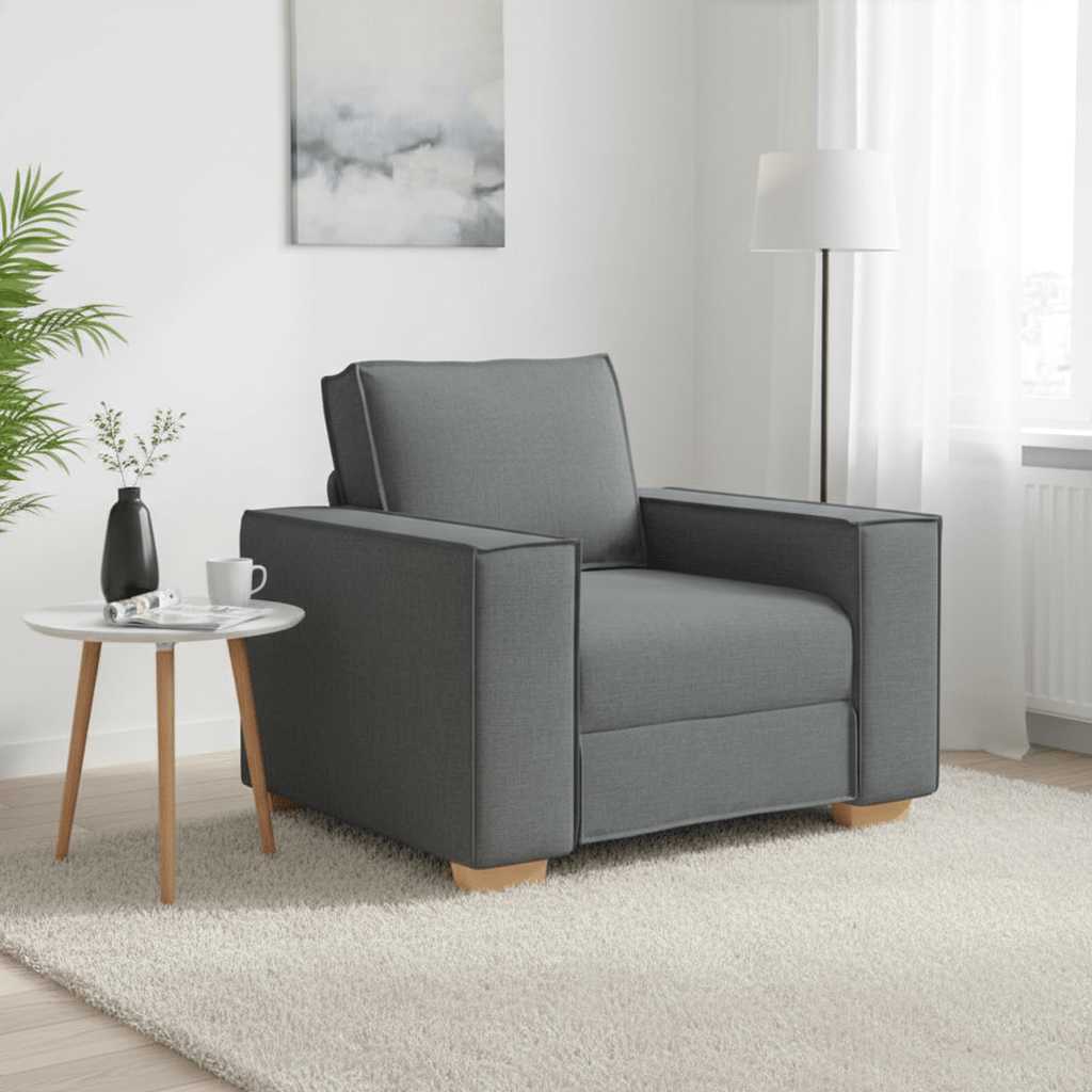 Sofá-cadeira cinza escuro 100x78x84 cm tecido