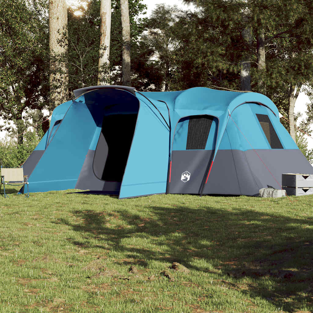 Tenda familiar túnel para 16 pessoas impermeável azul