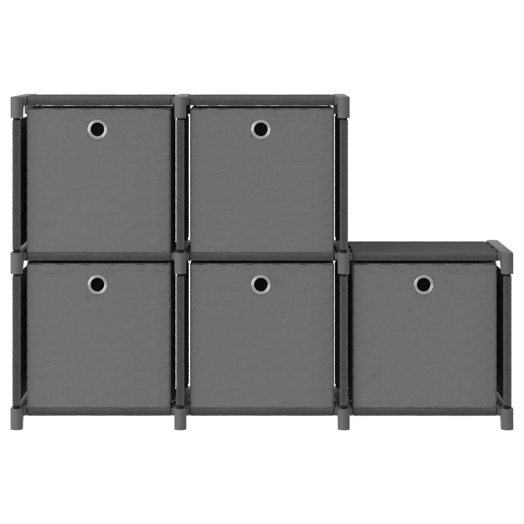 Unidade prateleira 5 cubos c/ caixas 103x30x72,5cm tecido cinza