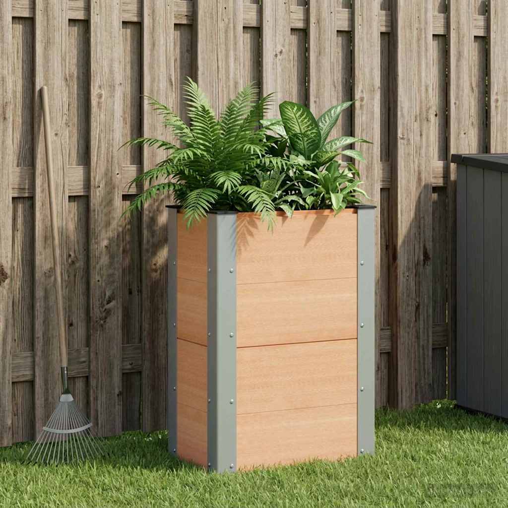 Canteiro de jardim elevado castanho 50 x 30 x 72 cm
