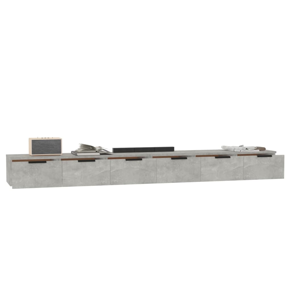 Armários parede 2pcs102x30x20cm derivados madeira cinza cimento