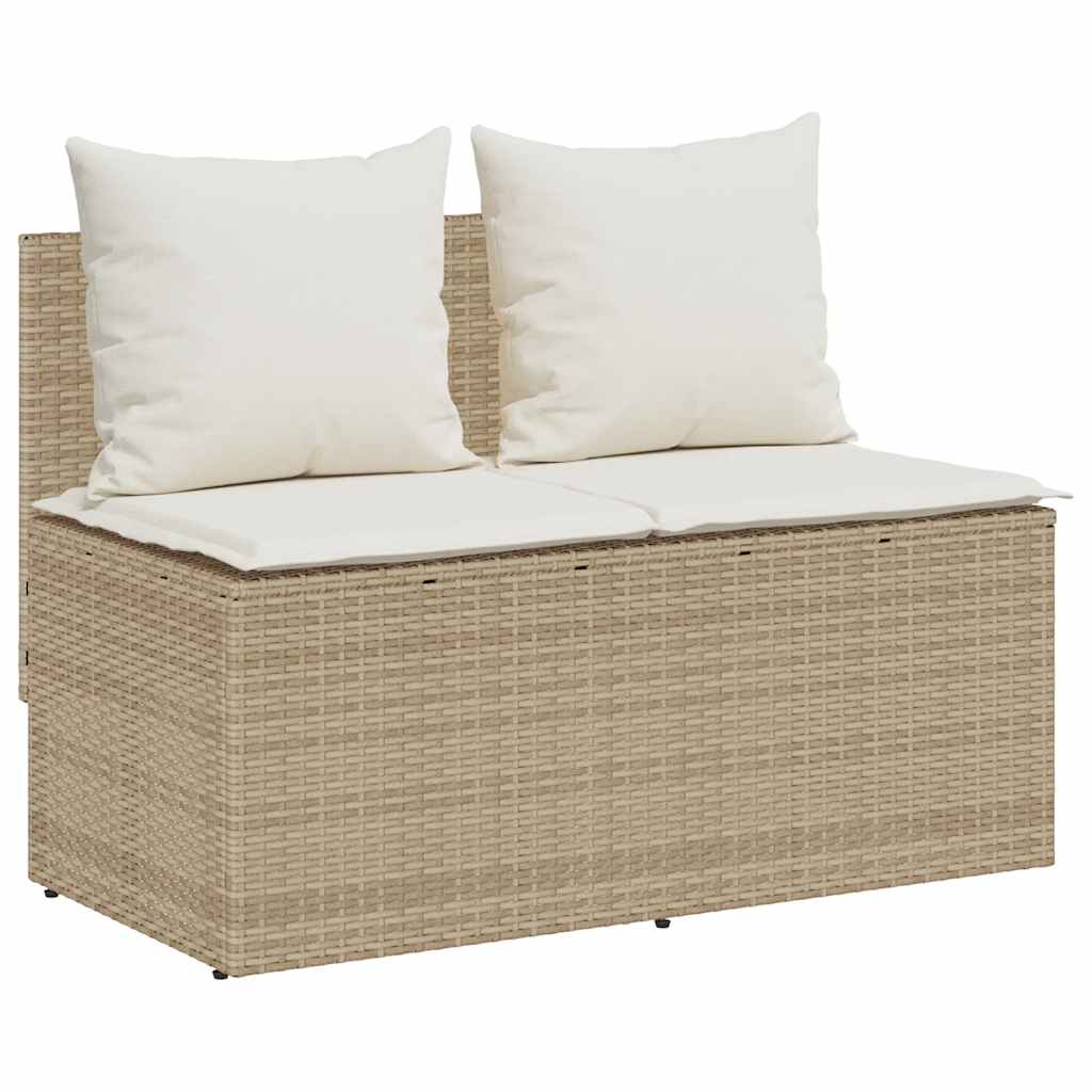 3 Pcs conjunto de jantar p/ jardim com almofadões vime PE bege