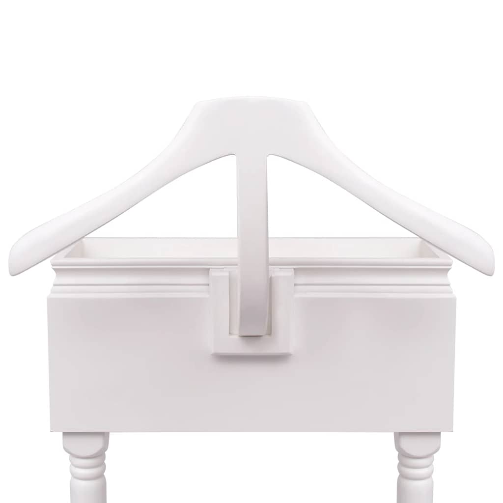 Suporte para roupas com armário em madeira, branco