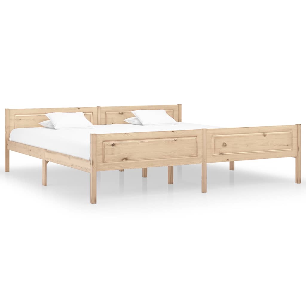 Estrutura de cama 200x200 cm madeira de pinho maciça