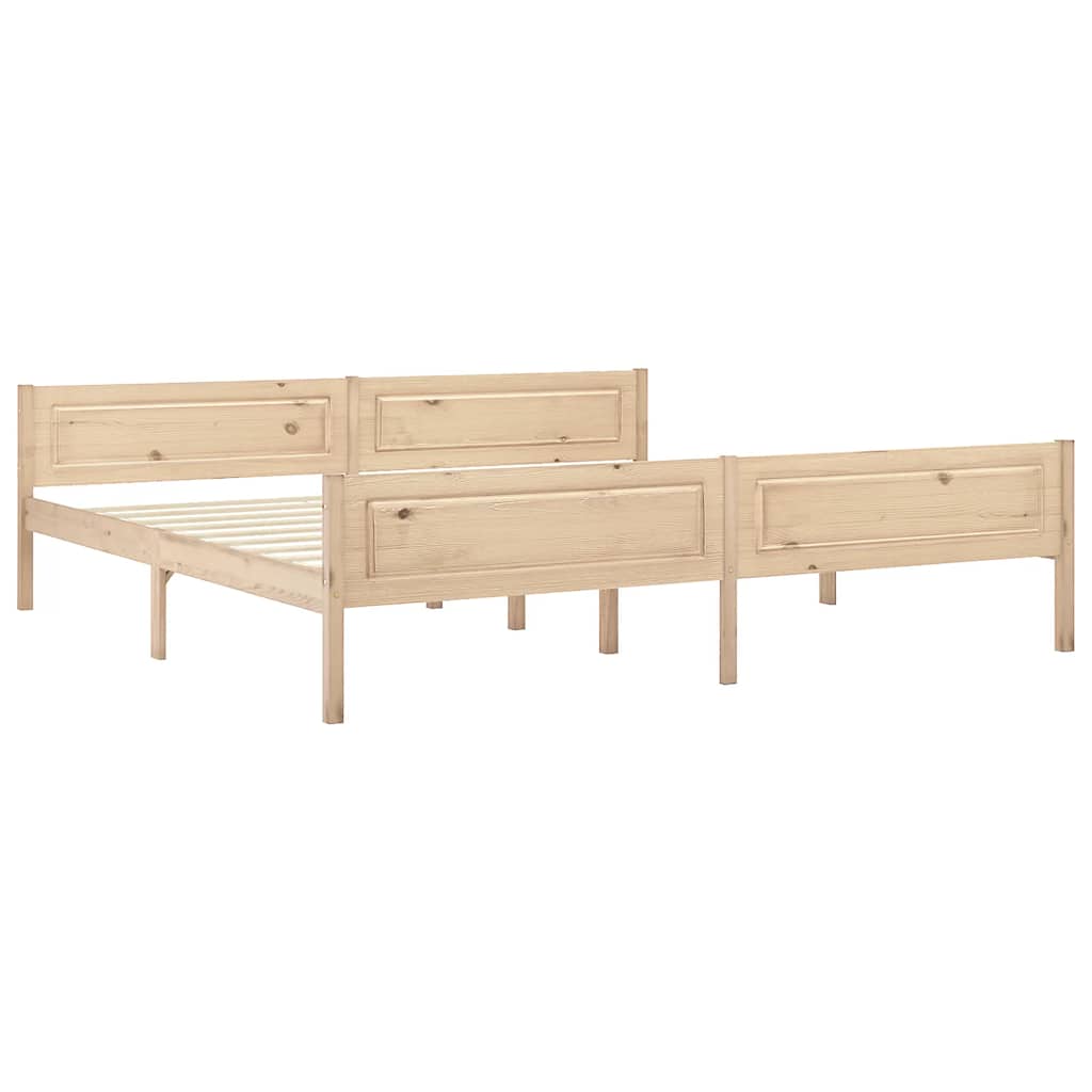 Estrutura de cama 200x200 cm madeira de pinho maciça