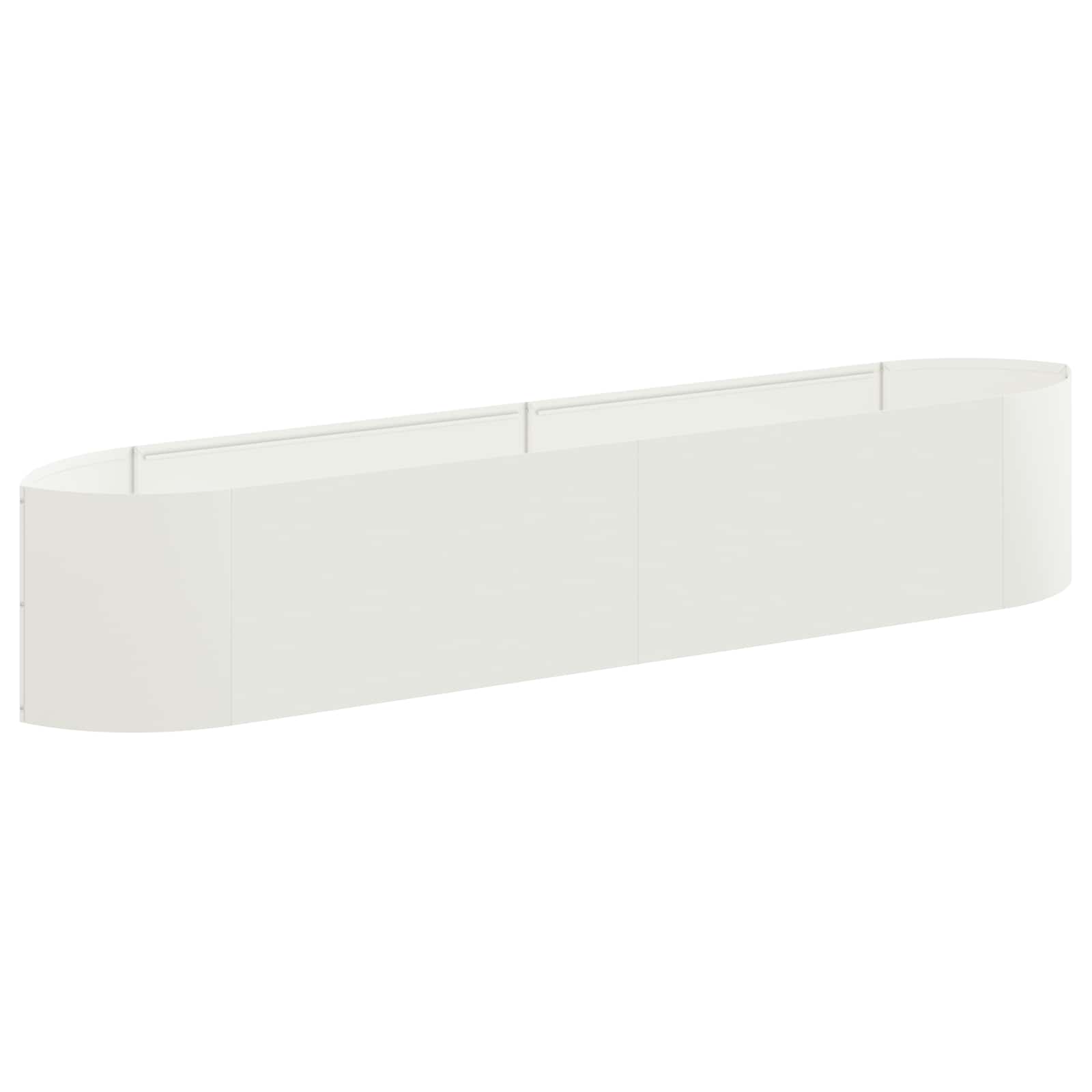 Cama de jardim elevada branco 220 x 40 x 40 cm aço