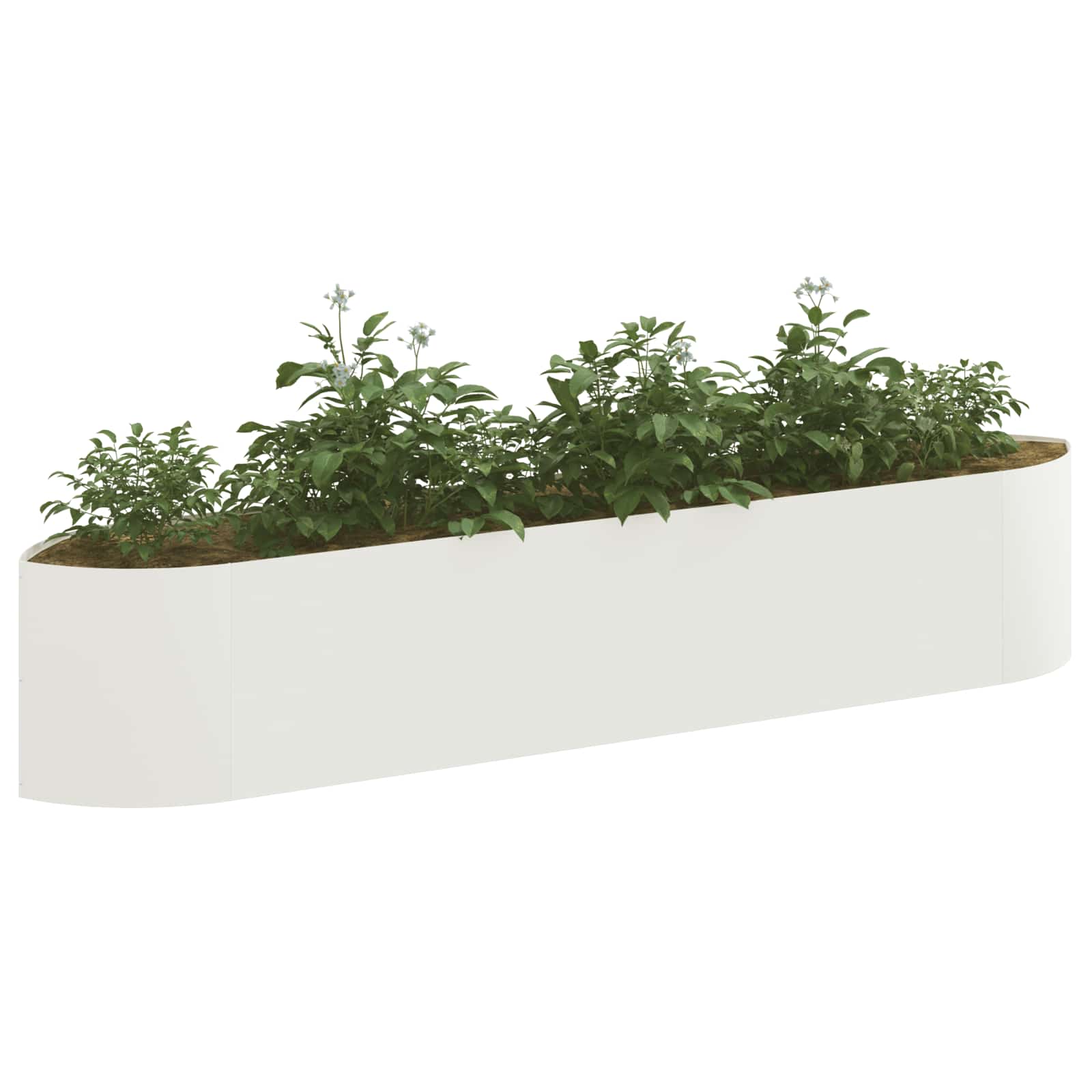 Cama de jardim elevada branco 220 x 40 x 40 cm aço