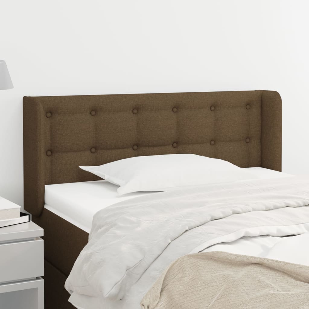 Cabeceira de cama c/ abas tecido 83x16x78/88 cm castanho