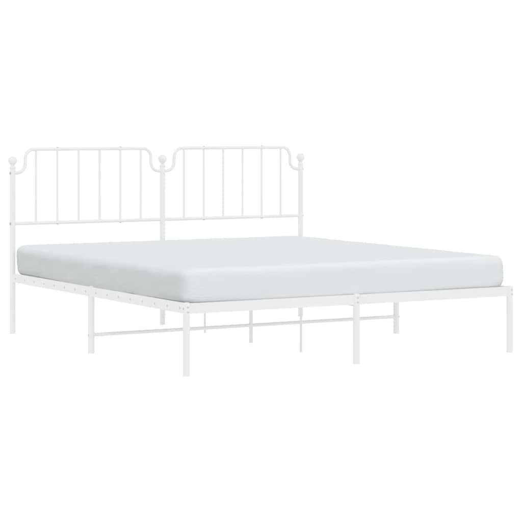 Estrutura de cama com cabeceira 183x213 cm metal branco