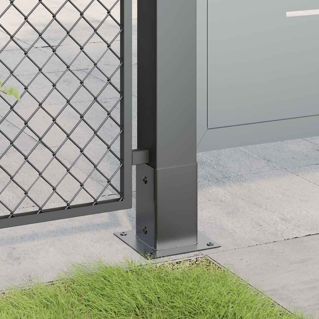 Bases de coluna quadradas 4 peças 91x91 mm aço revestido a pó