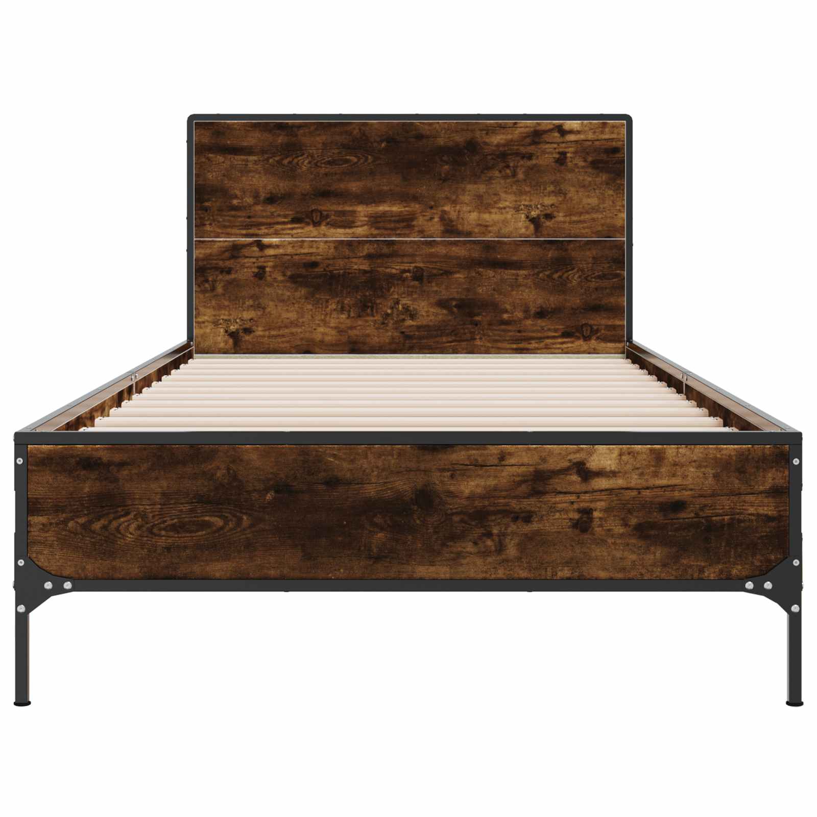 Estrutura de cama com cabeceira carvalho fumado 80 x 200 cm