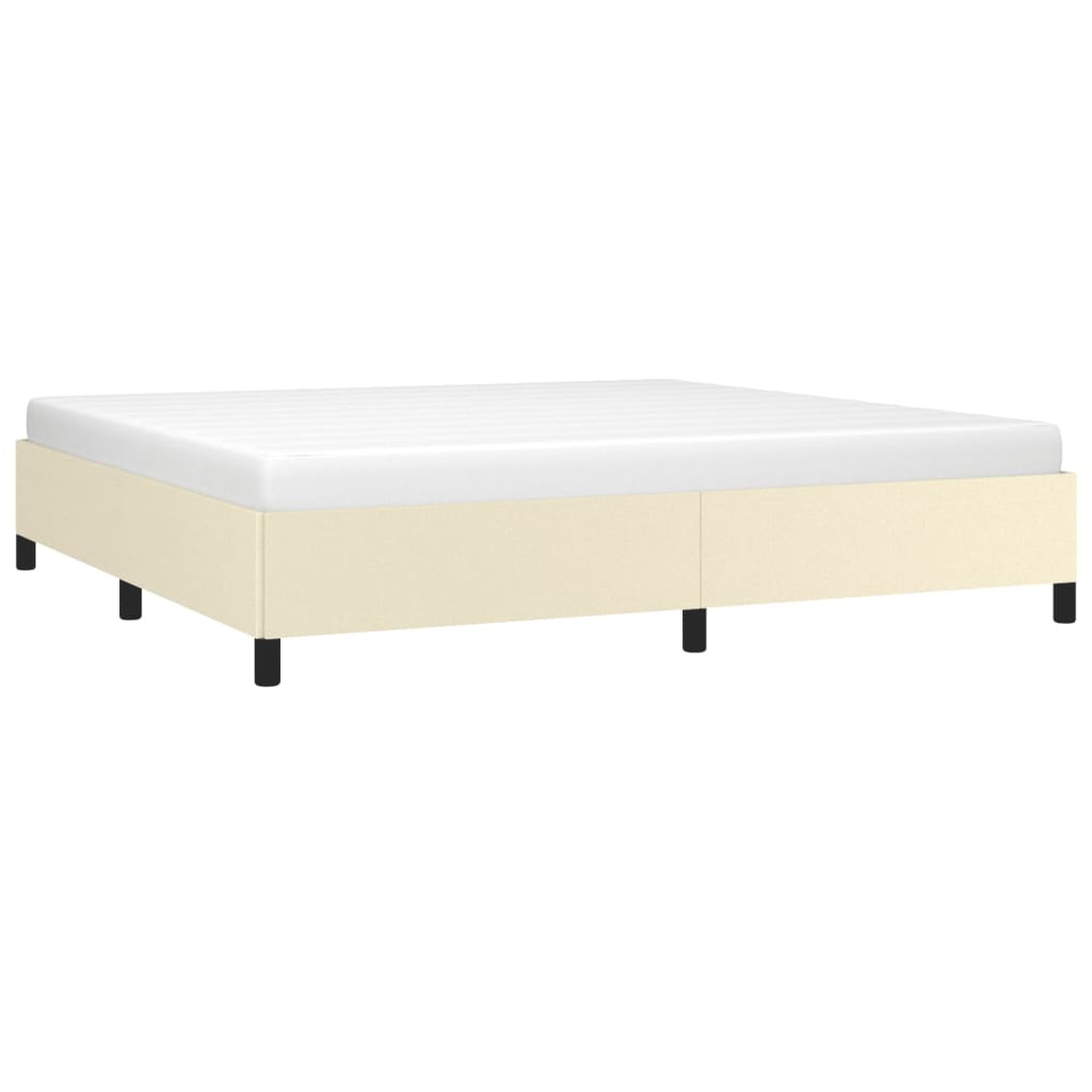 Estrutura de cama 200x200 cm couro artificial cor creme