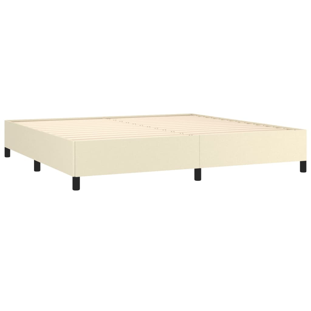 Estrutura de cama 200x200 cm couro artificial cor creme