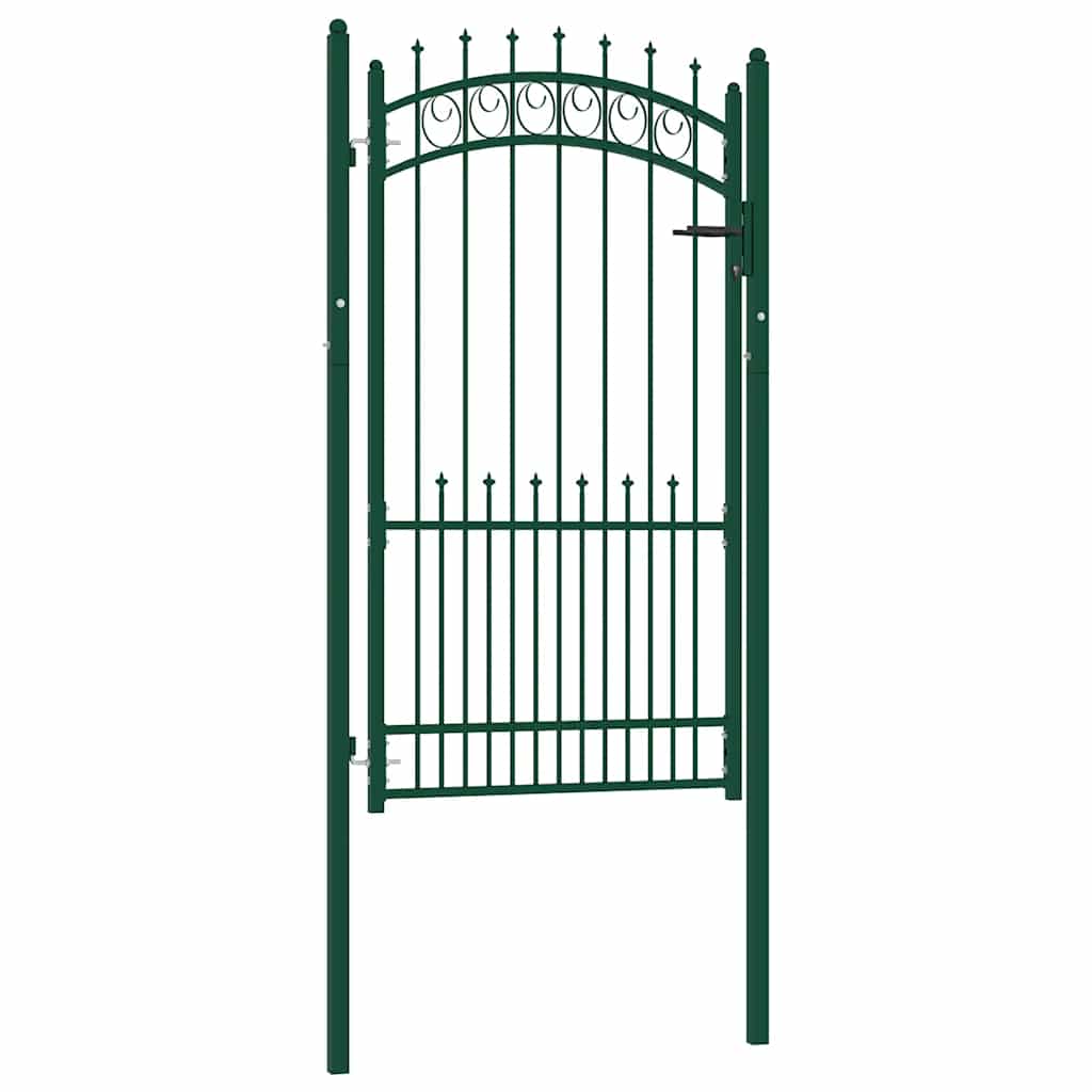 Portão de cerca emmen com pontas de aço 104x134,5 cm verde