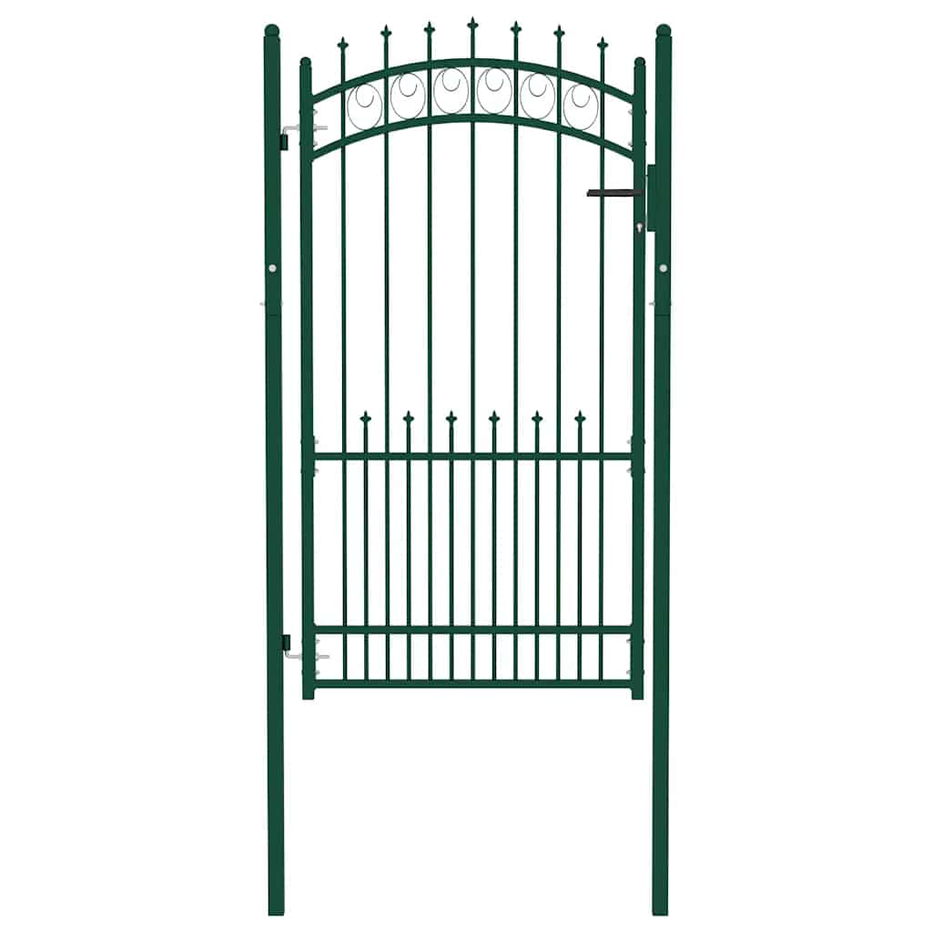 Portão de cerca emmen com pontas de aço 104x134,5 cm verde