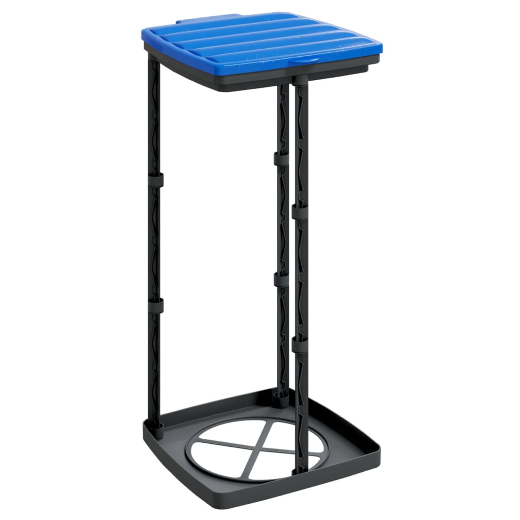 Suportes para sacos de lixo 2 pcs 60 l PP preto e azul