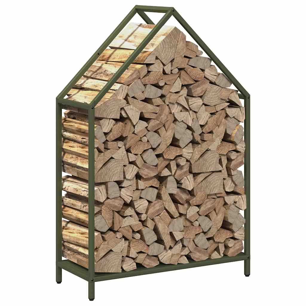Suporte para lenha aço laminado a frio verde azeitona