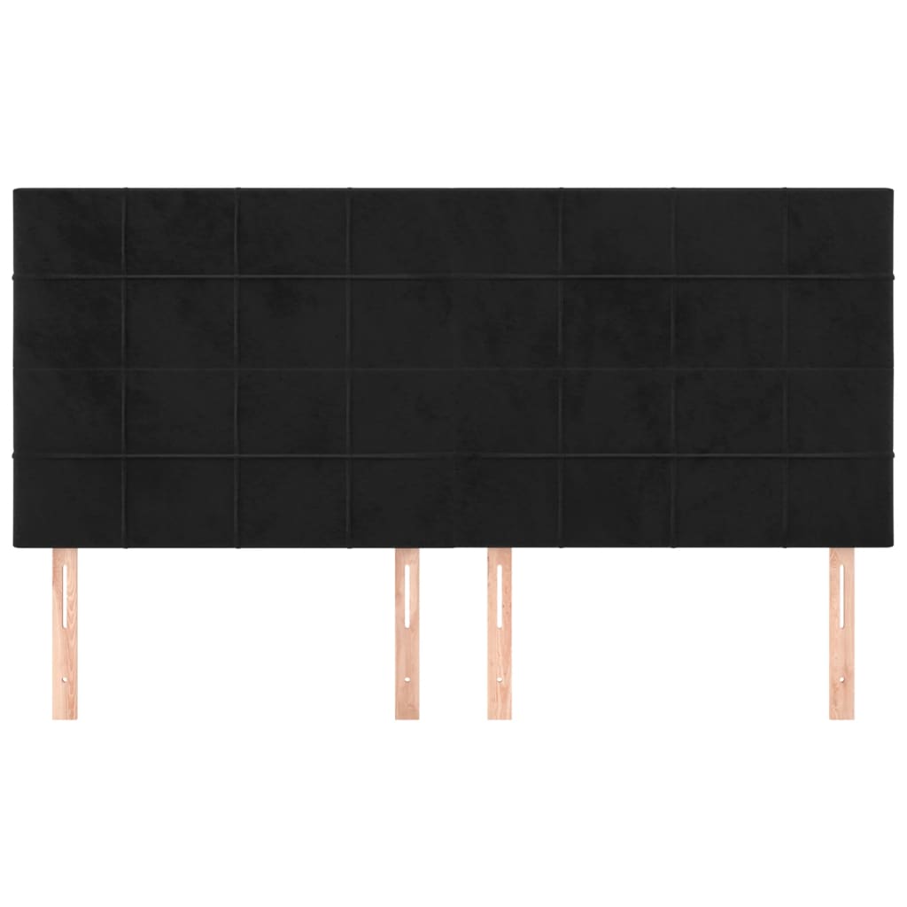 Cabeceira preta 160x5x118/128 cm veludo