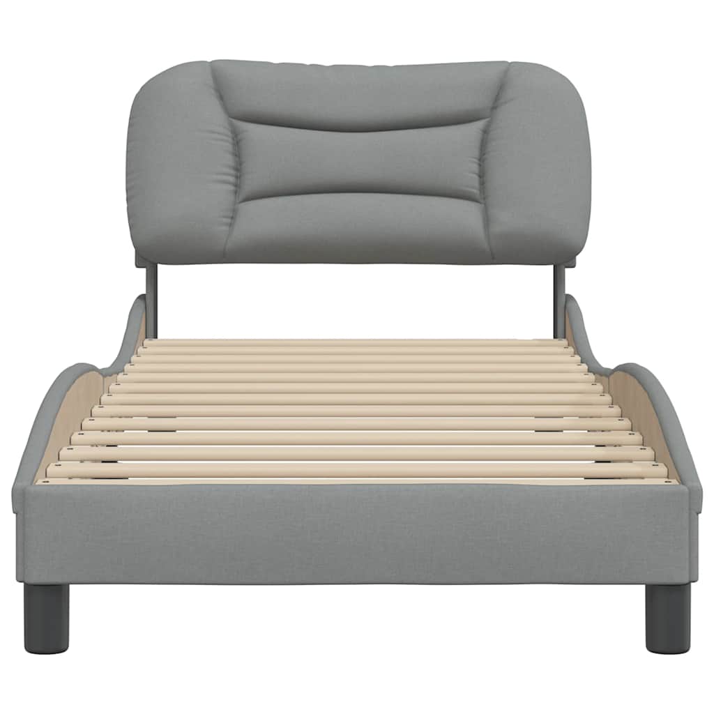 Estrutura de cama sem colchão hvar 90x200 cm tecido cinzento-claro